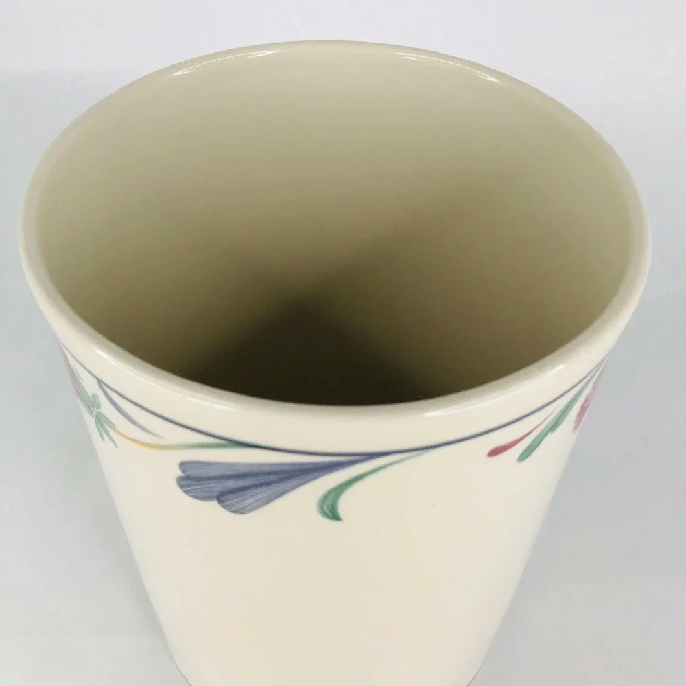 Lenox Poppies On‎ Blue Canister With Wood Lid Large